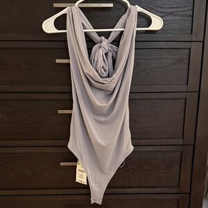 Zara Lavender Drape Bodysuit